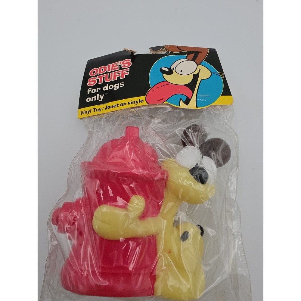 Vintage Garfield Odie's Stuff Dog Toy Odie Hugs Fire Hydrant NOS Collectible